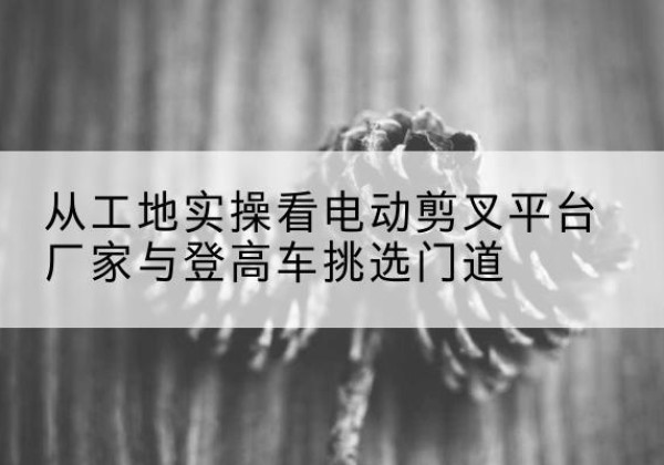 阳信电动剪叉升降平台厂家-从工地实操看电动剪叉平台厂家与登高车挑选门道